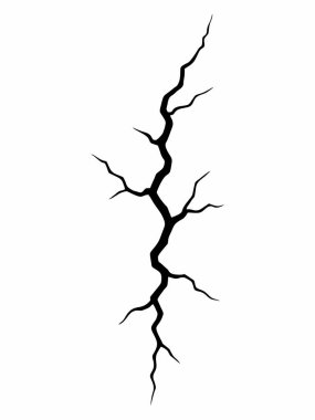 Bir çatlak modelinin siyah ve beyaz vektör çizimi.