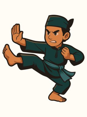 Pencak Silat çalışması yapan birinin görüntüsü