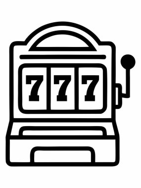 Şanslı Yediler İllüstrasyonlu Klasik Slot Makinesi Simgesi