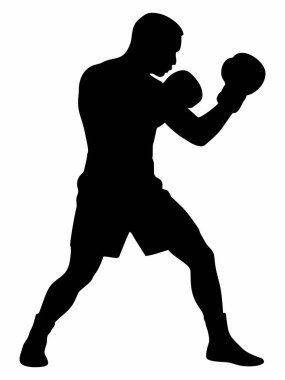 Dövüş Duruşmasında Boksör Silueti