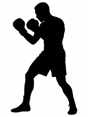 Dövüş Duruşmasında Boksör Silueti