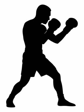 Dövüş Duruşmasında Boksör Silueti