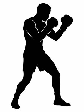 Dövüş Duruşmasında Boksör Silueti