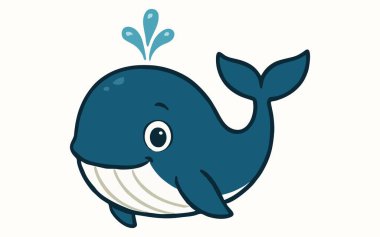 Mavi balinanın karikatür çizimi