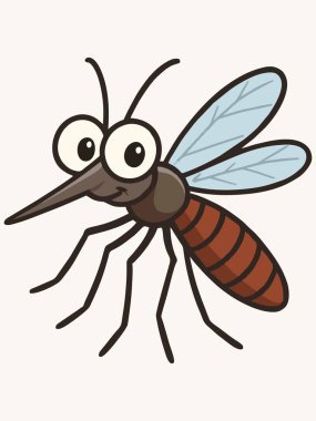 Sevimli karikatür sivrisinek çizimi