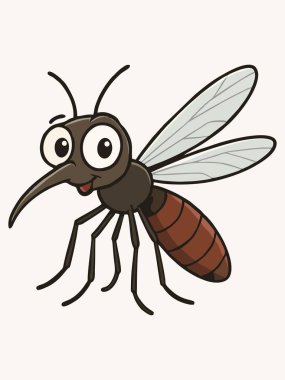 Sevimli karikatür sivrisinek çizimi