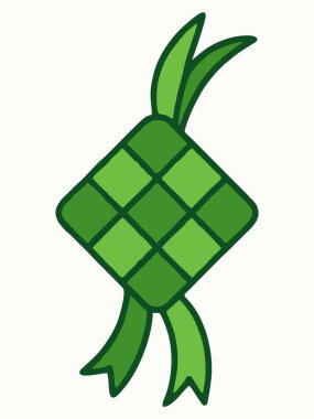 Yeşil Ketupat Çizimi ile Kurban Bayramı Mübareği