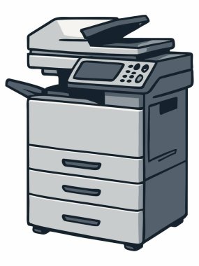 Ofis Fotokopi Makinesi İllüstrasyonu
