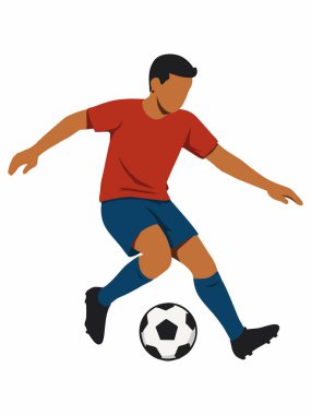 Futbolcu top taşıyıcı illüstrasyonunu tekmeliyor