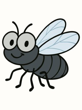 Şirin Sinek çizgi film vektör çizimi