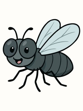 Şirin Sinek çizgi film vektör çizimi