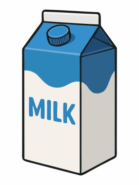 Süt Kutusu Vektör İllüstrasyonu