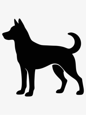 Köpek Silueti Simgesi İllüstrasyonu