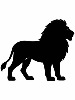 Aslan siluet vektör çizim