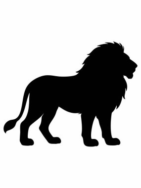 Aslan siluet vektör çizim