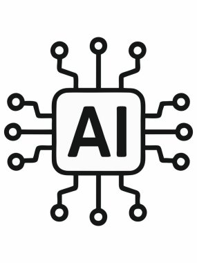 Yapay Zeka Beyin Ağı Simge Vektörü İllüstrasyonu