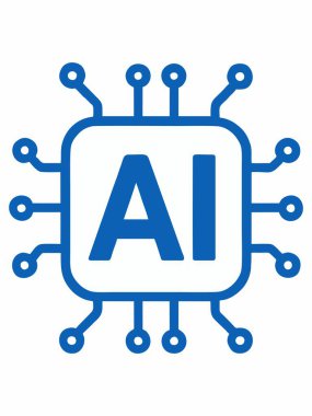 Yapay Zeka Beyin Ağı Simge Vektörü İllüstrasyonu