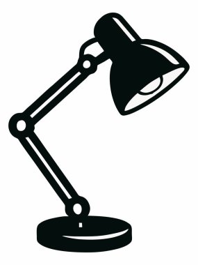 Masa Lambası Siluet Vektör İllüstrasyonu