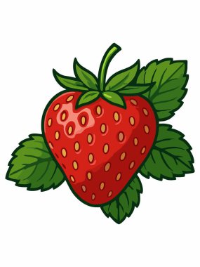 Taze Kırmızı Çilek Çizgi Filmi Çizimi
