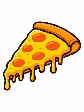 Bir dilim pepperonili pizzanın vektör çizimi