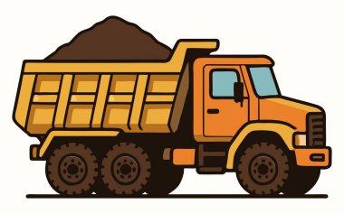 Ağır Döküntü Kamyonu Toprak Resimleri Taşıyor