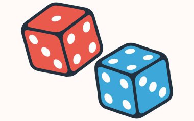 Oyunlar ve Şans İçin Kırmızı ve Mavi Zar