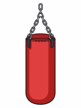 Asılı Boks Kum Torbası Vektör İllüstrasyonu