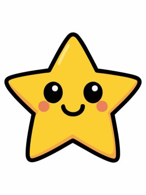 Sevimli gülümseyen yıldız çizgi film çizimi