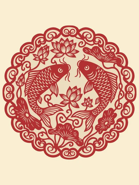 Geleneksel Çin Koi Balığı Kağıt Kesim Sanatı Refahı Sembolize ediyor