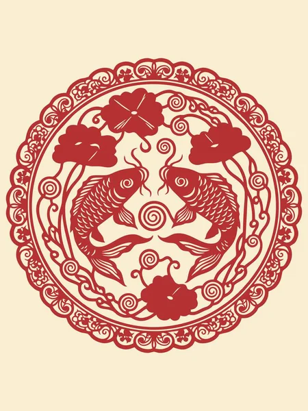 Geleneksel Çin Koi Balığı Kağıt Kesim Sanatı Refahı Sembolize ediyor