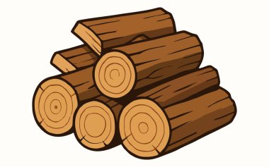 Beyaz Arkaplanda Tahta Bloklar Yığını Çizimi