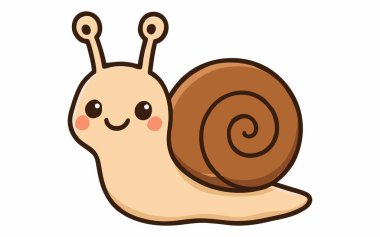 Mutlu Gülümseyen Sevimli Çizgi Film Salyangozu