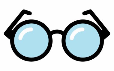 Minimalist Gözlük Simgesi Vektör İllüstrasyonu