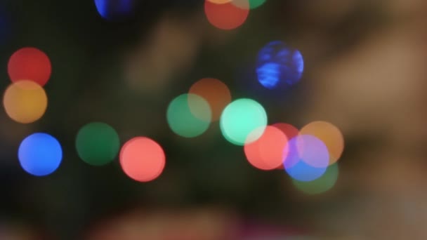 Garland bokeh warm colours new year — Stock Video