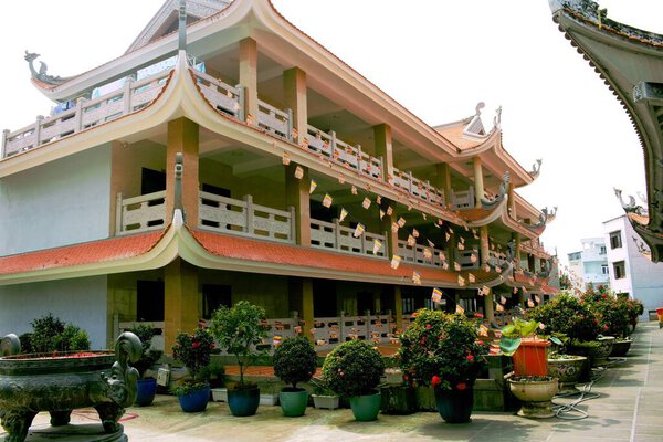 Photo of Vinh Nghiem Pagoda  in Ho Chi Minh City, Vietnam on November 23th 2025 : The beauty of ancient chinese pagoda architecture at Vinh Nghiem pagoda that attract thousand visitors each year