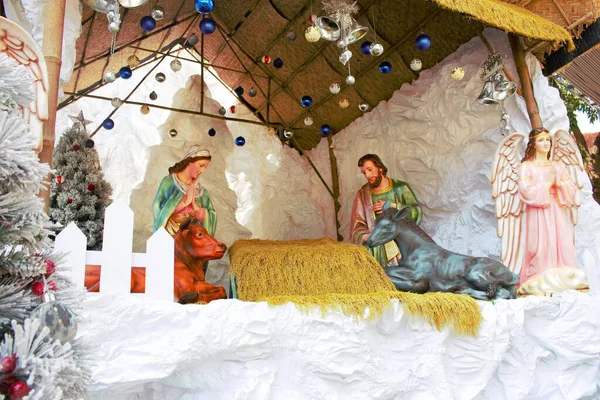 Photo of Huyen Sy Church with Christmas decorations  in Ho Chi Minh City, Vietnam on November 26th 2025 : A vivid model of the nativity scene is displayed in the church grounds.