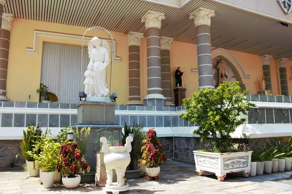 Photo of Huyen Sy Church with Christmas decorations  in Ho Chi Minh City, Vietnam on November 26th 2025 : Scenery of the temple where worship god Jesus and saints inside of the church ground