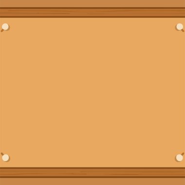 Her köşede minimalist vektör tarzında metal raptiyeli kare bir mantar çizimi.