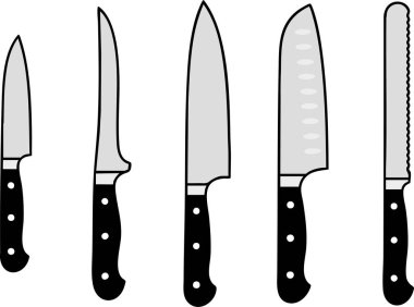 Aşçı bıçağı, santoku ekmek dilimleyicisi ve basit detaylarla dimdik duran oymacılar..