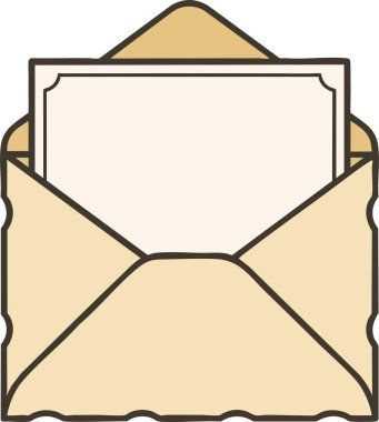 Eski tarz zarf, deniz tarağı kapağı kısmen açıldı. Böylece boş kartlar nötr tonlarda gösterilecek..