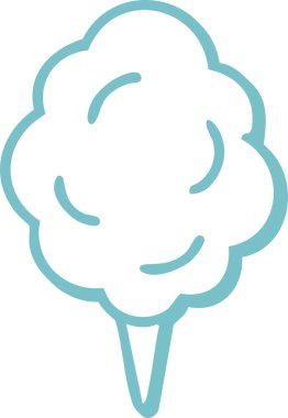 Yumuşak mavi bir pamuk şeker çizgisi bir çubuk üzerinde fuarlar ve festivaller çağrıştırıyor.