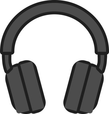 Kulaklığın üzerine koyu tonda kıvrımlı saç bandı çizilmiş kalın bir çizim..