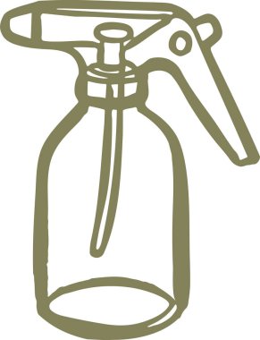 Bitkileri temizlemek veya sislendirmek için kullanılan plastik tetik spreyinin minimum çizgisi..