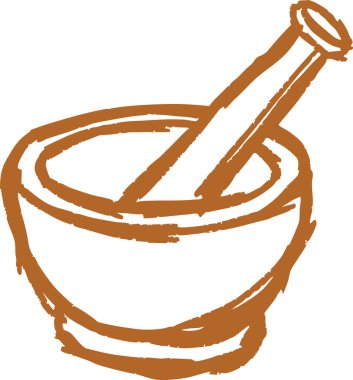 Baharat ve bitkileri öğütmek için kullanılan kabuklu el yapımı havan topu..