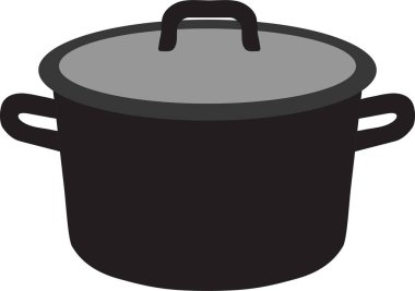 Yan saplı ağır tencere ve ön kapağı gösterilmiş..