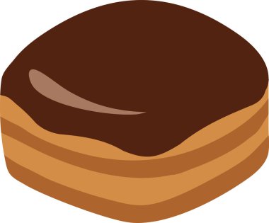 Parlak çikolata kremalı katmanlı sandviç pastası..