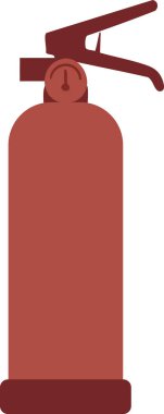 A red portable fire extinguisher cylinder shown upright with hose and safety pin.