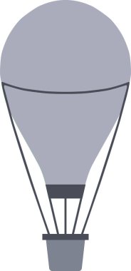 Pürüzsüz bir zarf ve serin gri tonları olan minimalist bir sıcak hava balonu..