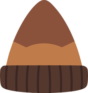 Yuvarlak, kahverengi tonları olan ve vektör simgesi olarak sunulan, kaburgalı bir bere..