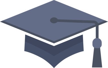 Akademik başarıyı temsil eden düz bir vektör olarak tasarlanmış gri ve deniz havan mermisi..